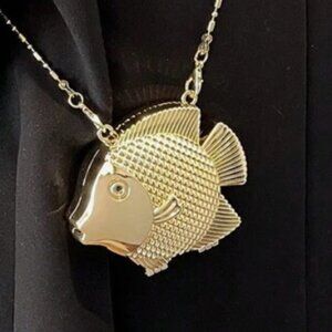 🐟 Small Gold Fish Statement Bag – Coastal Charm Meets Golden Elegance